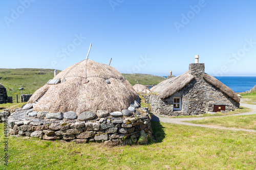 Gearrannan Blackhouse Village isle of lewis Outer Hebrides Western Isles Scotland United Kingdom.