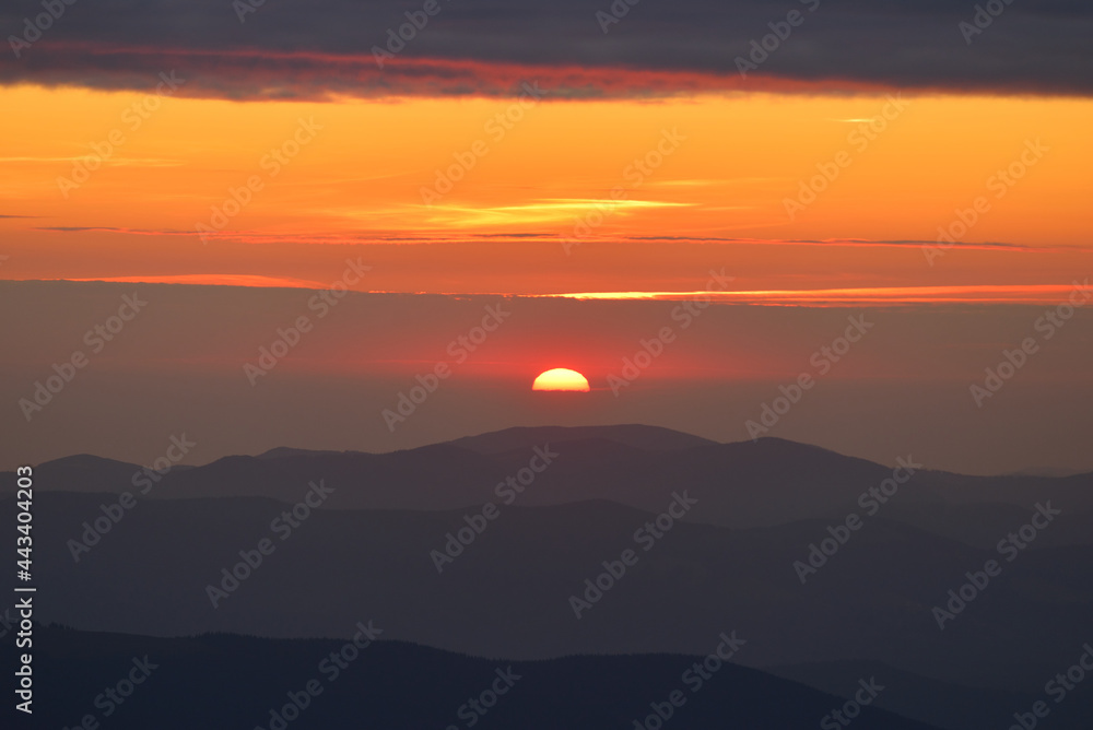 Sunrise over Carpathian Mountains, Ukraine
