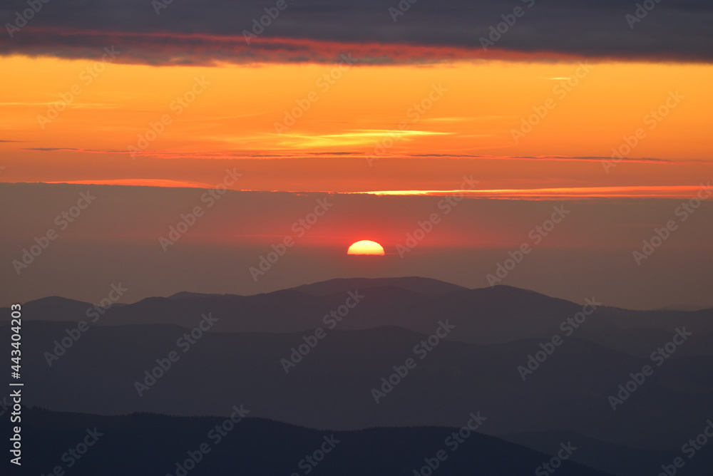 Sunrise over Carpathian Mountains, Ukraine Sunrise over Carpathian Mountains, Ukraine