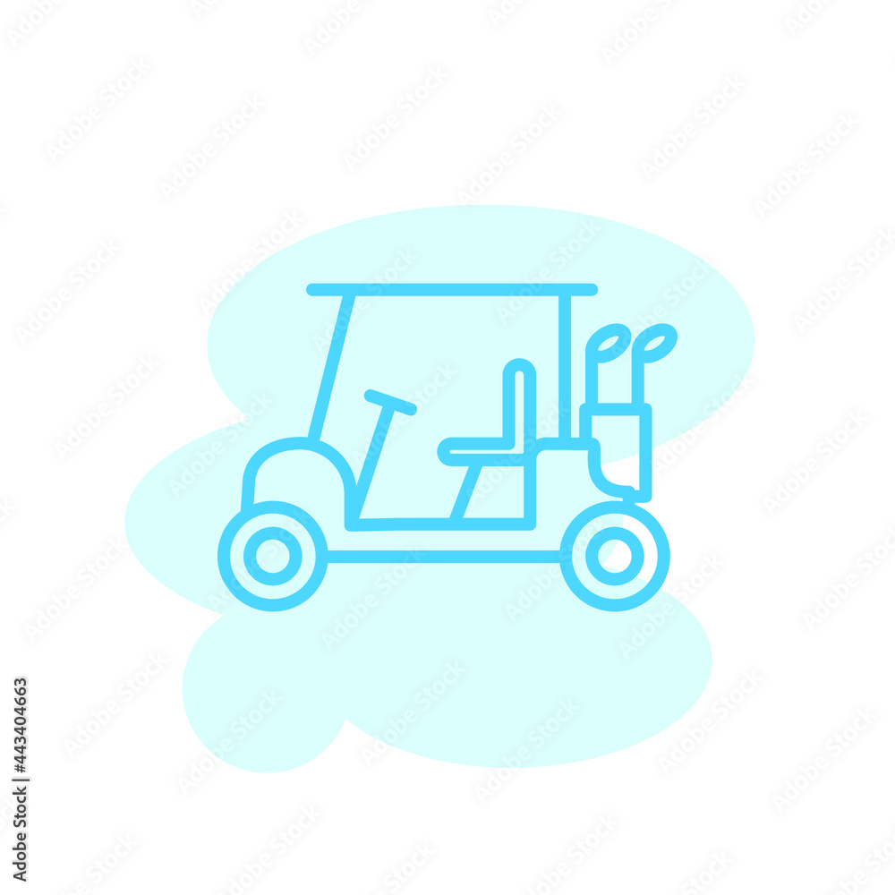 Golf cart icon illustration design. Vector illustration can be used for topics like golfing, golf, leisure Golf cart icon illustration design. Vector illustration can be used for topics like golfing, golf, leisure
