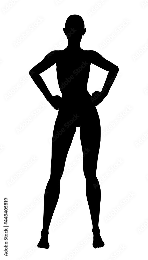 Silhouette of a girl standing in a sexy pose isolated on a white background. Vector illustration Silhouette of a girl standing in a sexy pose isolated on a white background. Vector illustration