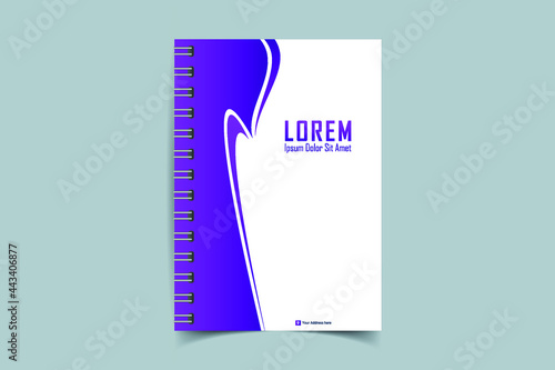 Minimal vector abstract notebook cover design. Planner and diary cover for print. Abstract design for copybook brochures and school books. Notebook paper. Brochure, book, magazine template.