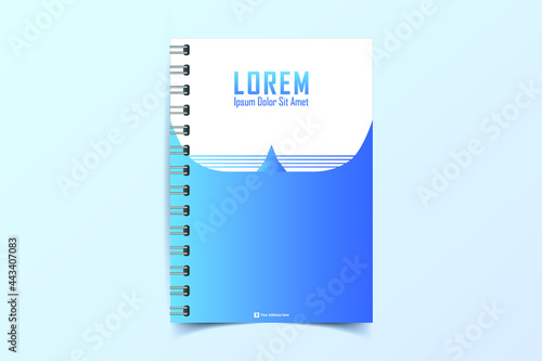 Minimal vector abstract notebook cover design. Planner and diary cover for print. Abstract design for copybook brochures and school books. Notebook paper. Brochure, book, magazine template.