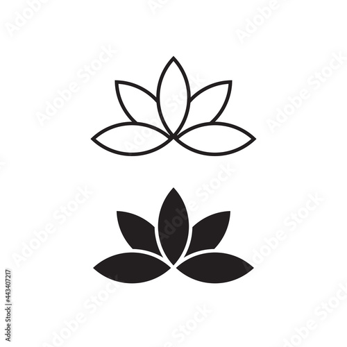 water lily flower icon, black and white water lily flower icon, logo template for company brand and logo