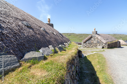 Gearrannan Blackhouse Village isle of lewis Outer Hebrides Western Isles Scotland United Kingdom. photo