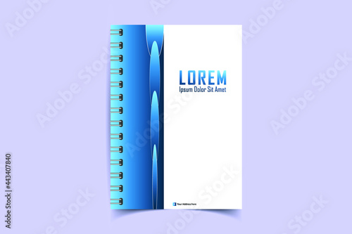 Minimal vector abstract notebook cover design. Planner and diary cover for print. Abstract design for copybook brochures and school books. Notebook paper. Brochure, book, magazine template.