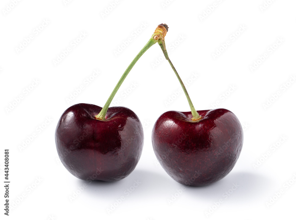 Beautiful and delicious cherry fruit isolated on white table background. Beautiful and delicious cherry fruit isolated on white table background.