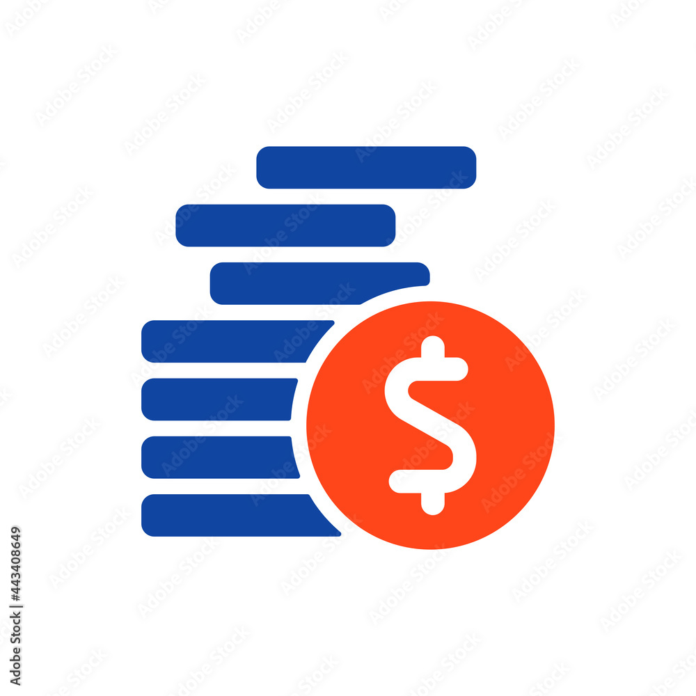 Coins stack glyph icon vector. Finances sign Coins stack glyph icon vector. Finances sign