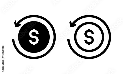 Cashback icon, return money. Financial services, cash back concept vector line glyph editable stroke illustration