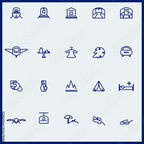 Simple icons for travel, tourism, sports and recreation in vector.
