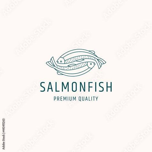 Salmon fish logo icon design template vector illustration