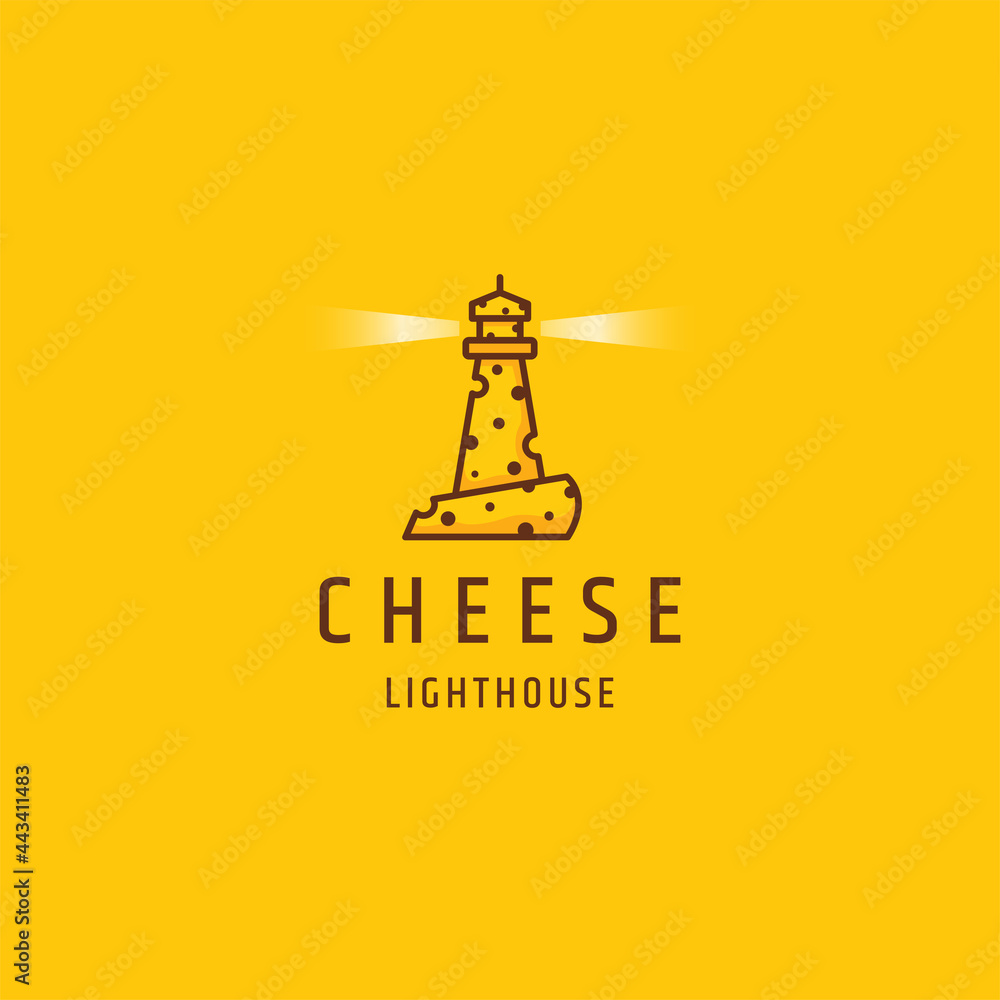 Lighthouse cheese flat logo icon design template vector illustration Lighthouse cheese flat logo icon design template vector illustration