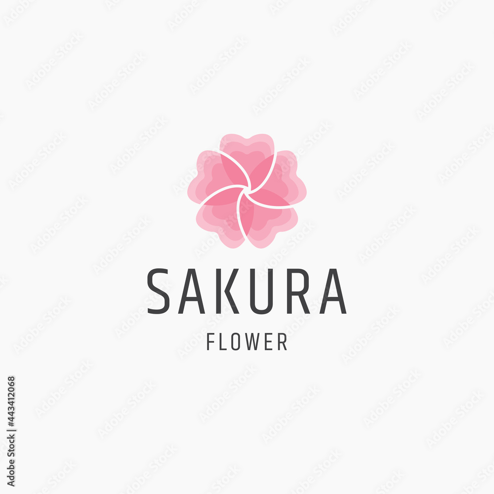 Sakura flower logo icon flat design template vector illustration Sakura flower logo icon flat design template vector illustration