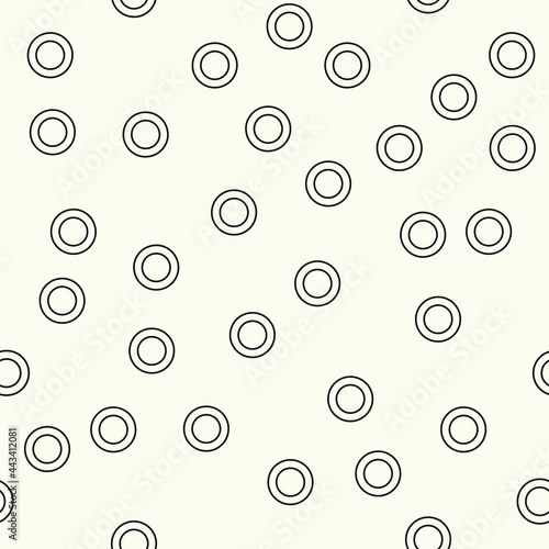 Simple rings pattern. Seamless vector rings and white background.