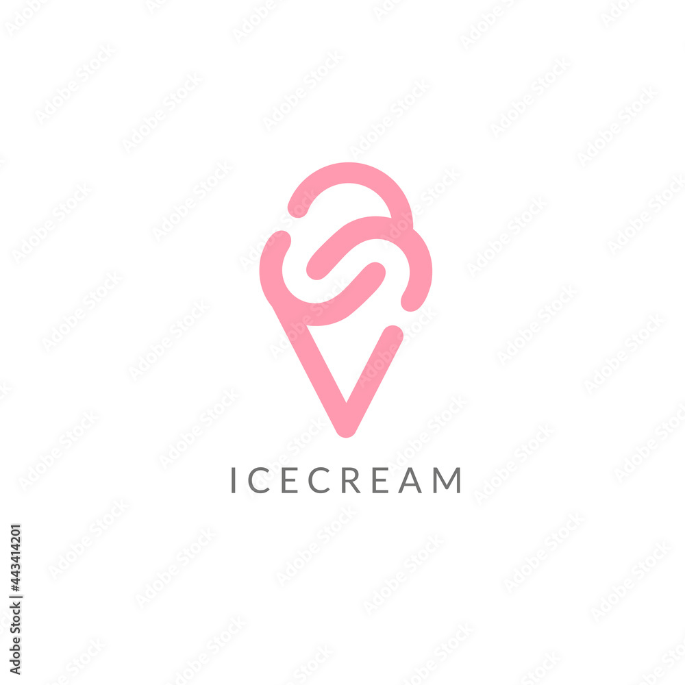 Vector logo design template. Ice cream icon.