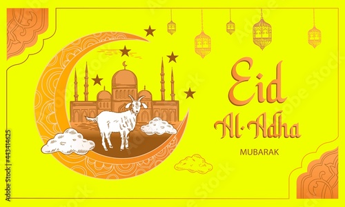 Hand drawn eid al-adha illustration