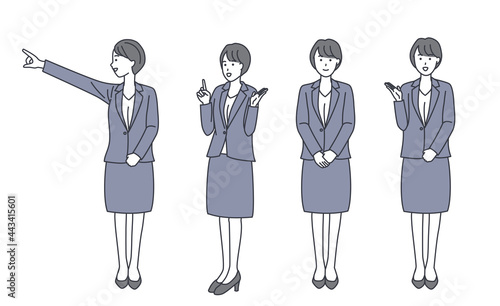 Business woman suit simple variation