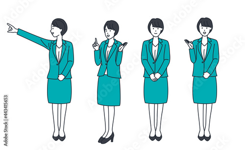 Business woman suit simple variation