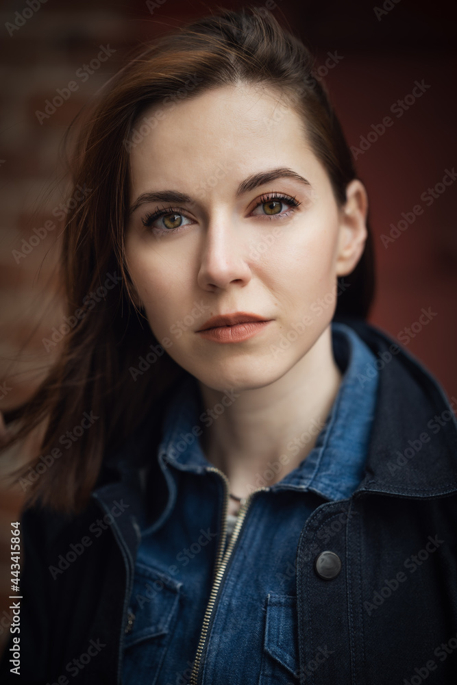 Autumn portrait of beautiful woman in sundress. Autumn portrait of beautiful woman in sundress.