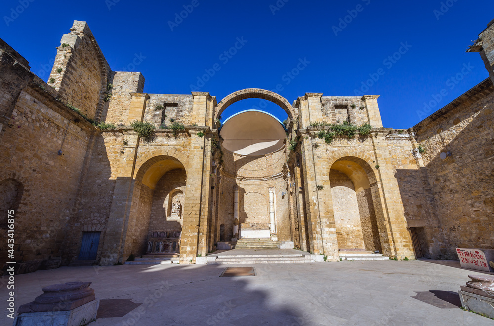 Ruins of Our Lady of Angels and Venus Temple in Salemi town located in south-western part of Sicily Island, Italy
