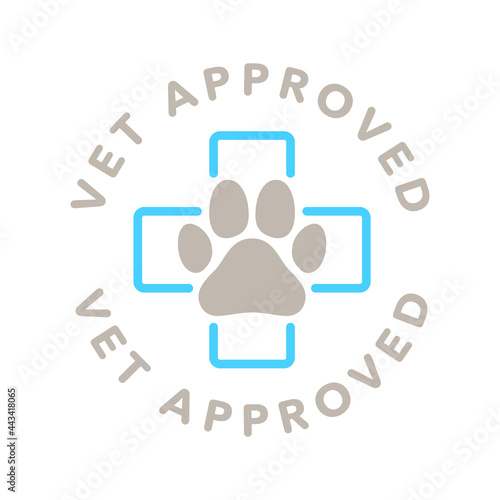 Vet approved round vector icon badge logo