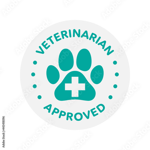 Vet approved round vector icon badge logo