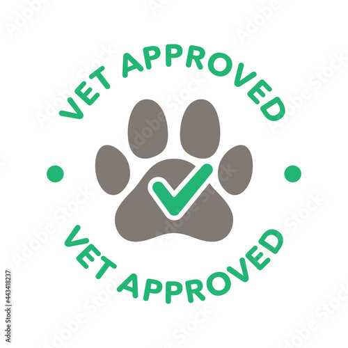 Vet approved round vector icon badge logo