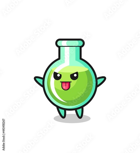 naughty lab beakers character in mocking pose
