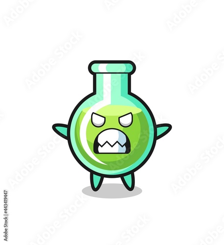 wrathful expression of the lab beakers mascot character