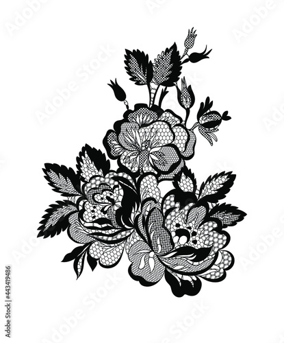 lace flower, bouquet, vector illustration