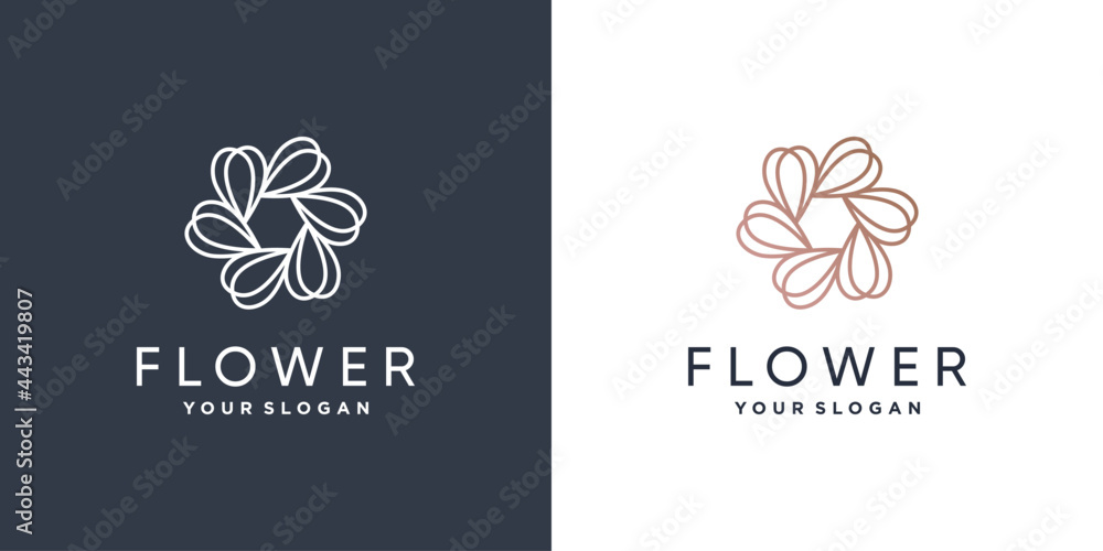 Flower logo with creative idea Premium Vector part 1