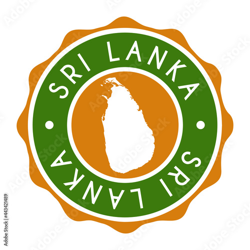 Sri Lanka Badge Map Vector Seal. National Symbol Country Stamp Design Icon Label. 