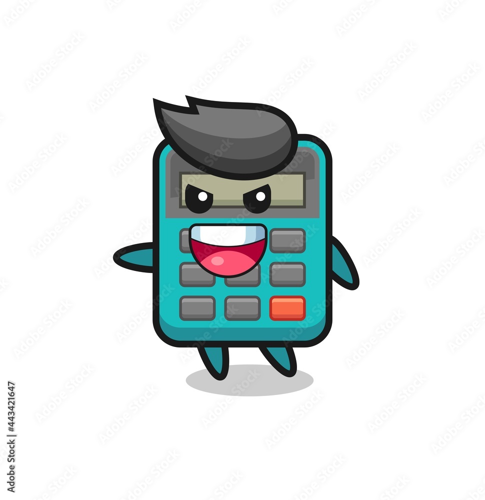 calculator cartoon with very excited pose calculator cartoon with very excited pose