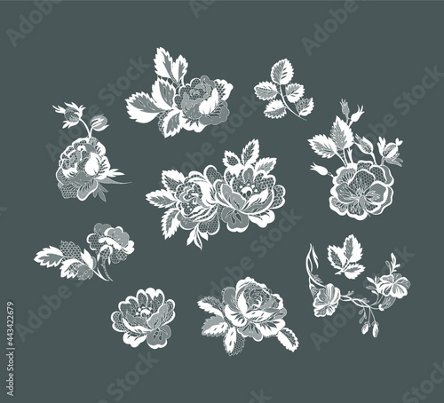 lace flower, bouquet, vector illustration