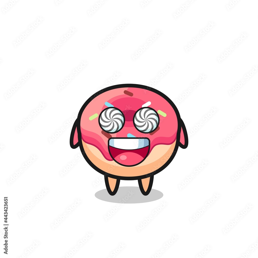 cute doughnut character with hypnotized eyes cute doughnut character with hypnotized eyes