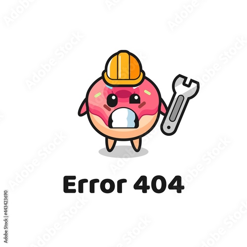 error 404 with the cute doughnut mascot