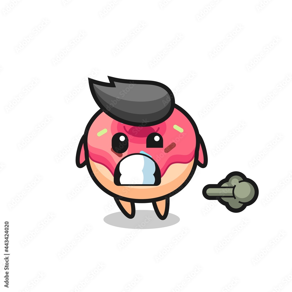 the illustration of the doughnut cartoon doing fart the illustration of the doughnut cartoon doing fart