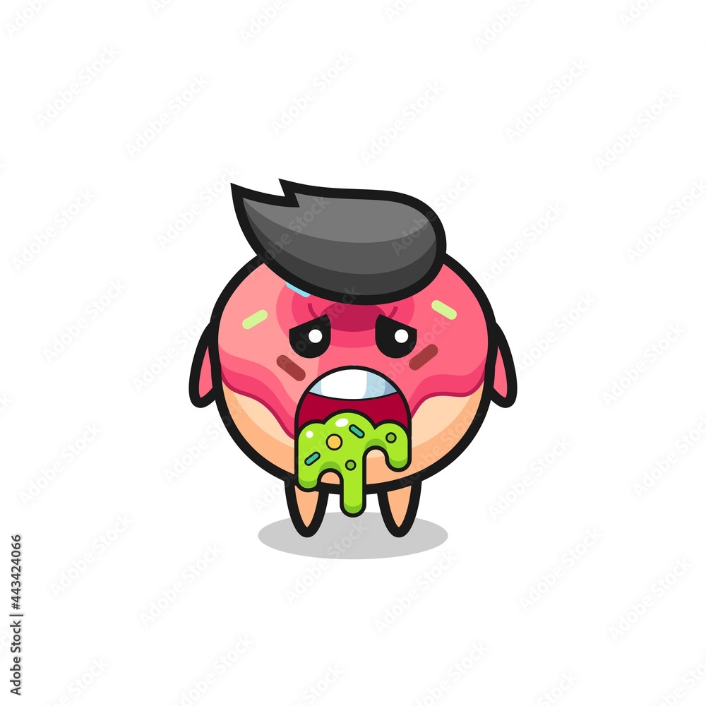 the cute doughnut character with puke the cute doughnut character with puke