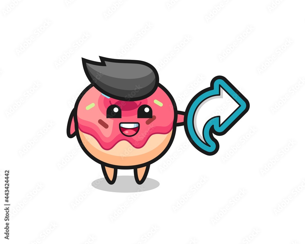 cute doughnut hold social media share symbol cute doughnut hold social media share symbol