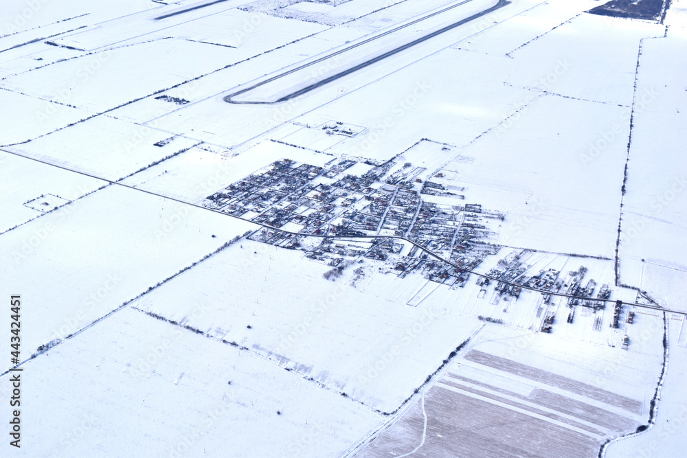 aerial view from airline plane - Romania in winter aerial view from airline plane - Romania in winter