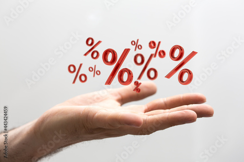 percent sign percentage icon interest rate.