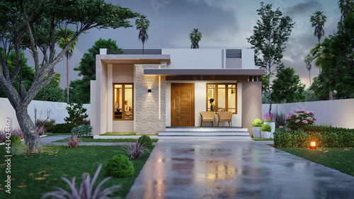 3d illustration of a newly built luxury home