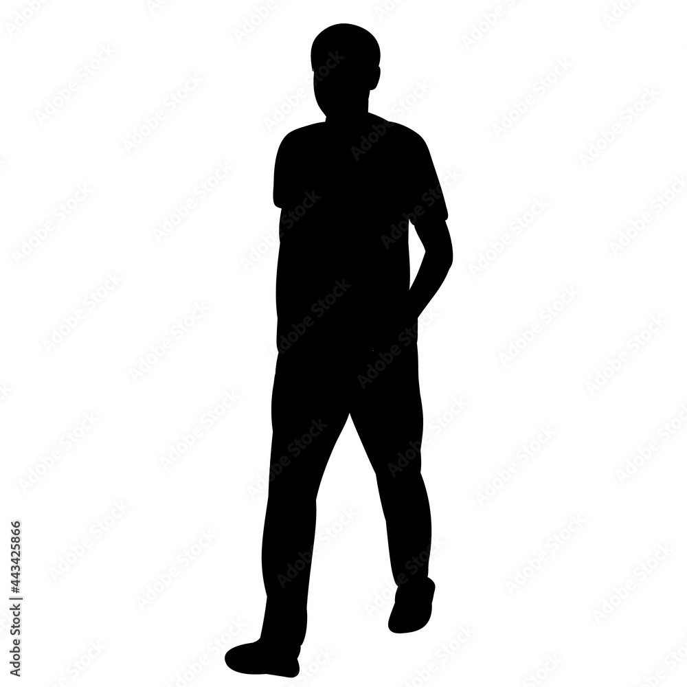 silhouette of a walking man, isolated, vector