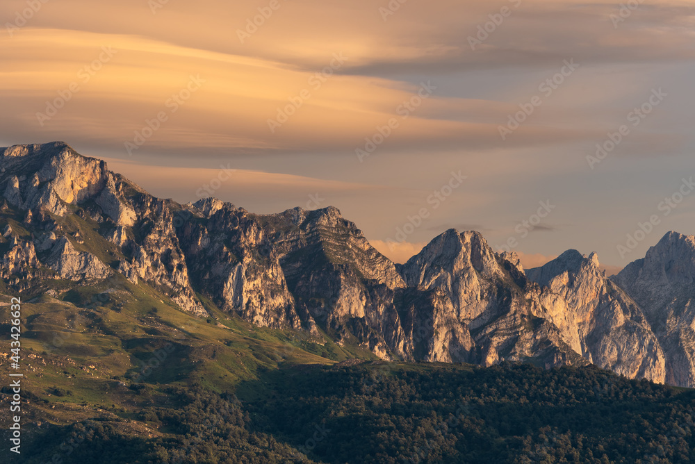 Spectacular views of some mountains in the Picos de Europa