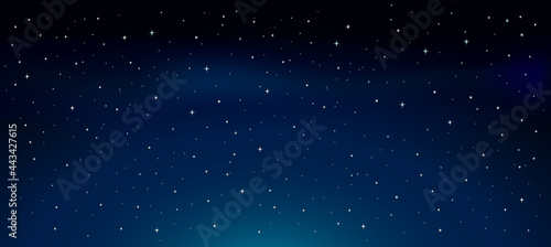 Night starry sky. Abstract background with stars. Beautiful blue night sky design. Vector stock