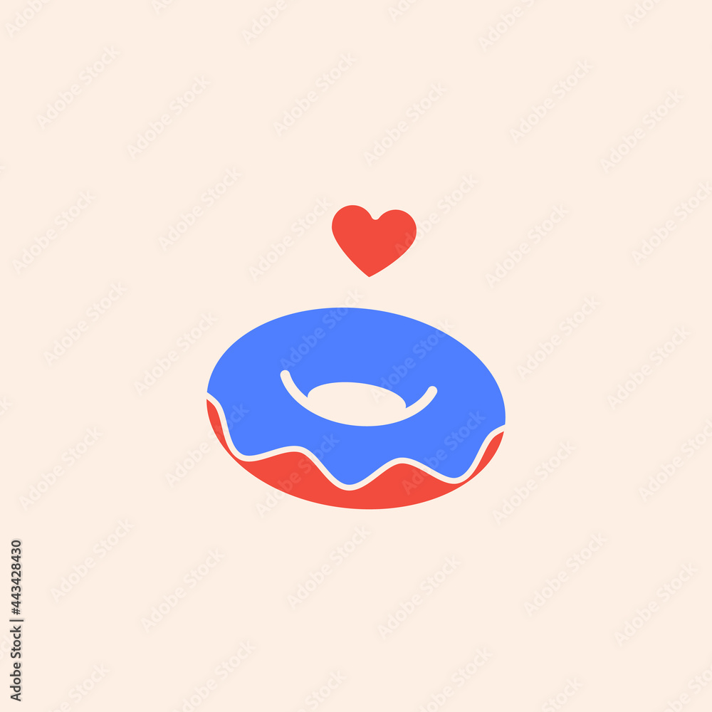 Simple flat donut icon. Minimalist design or emblem for donut shop and bakery. Simple flat donut icon. Minimalist design or emblem for donut shop and bakery.