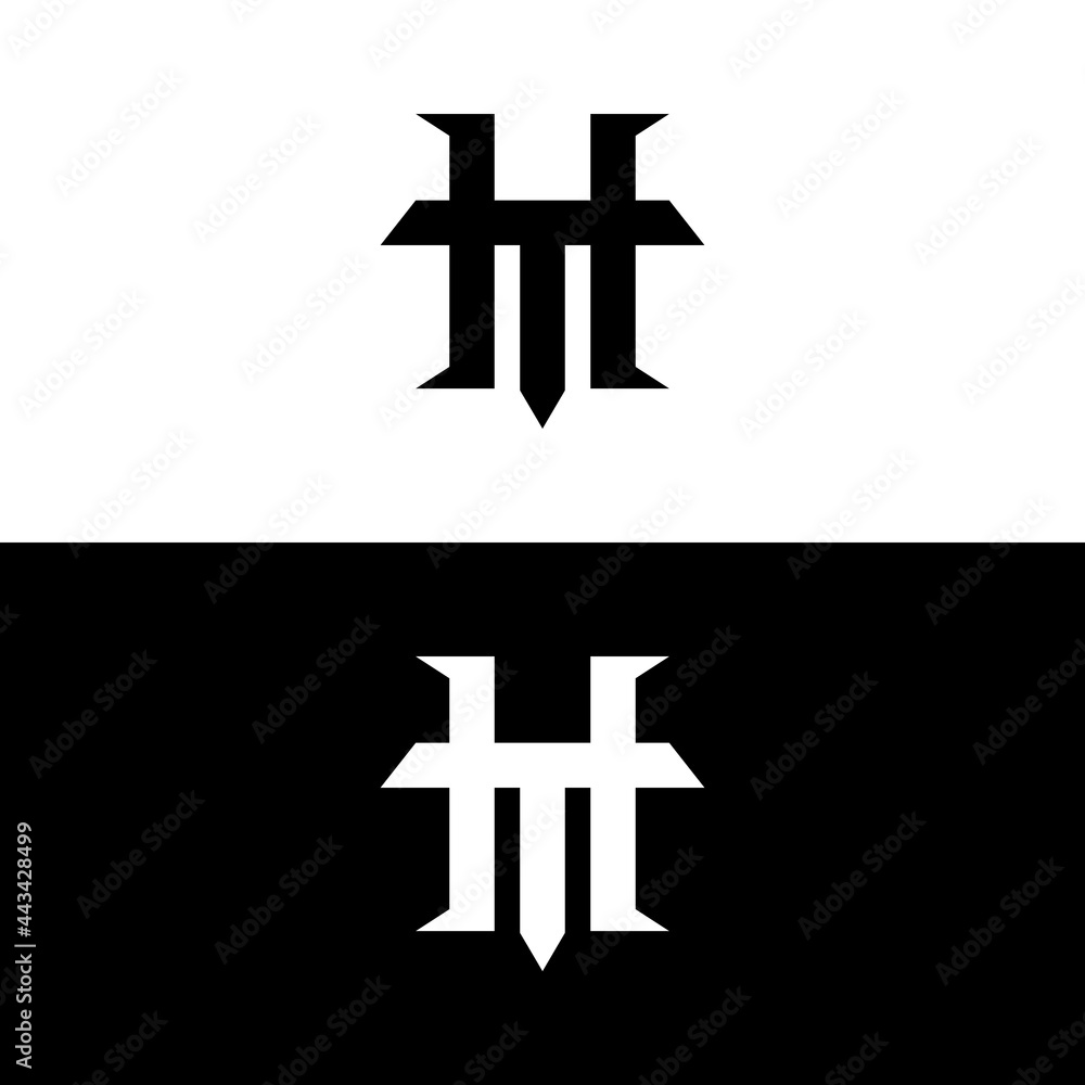 Fototapeta premium Simple Vector Logo Design Monogram Initial Letter T and H Minimalist
