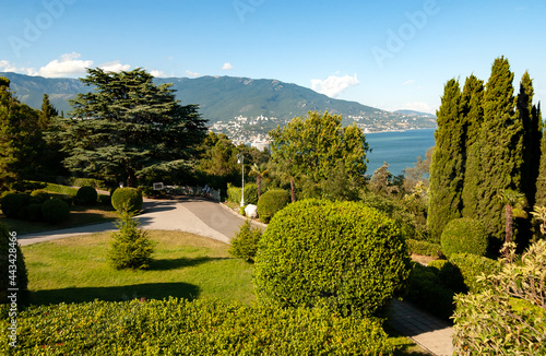 The park around the royal palace in Livadia. Yalta, Crimea.