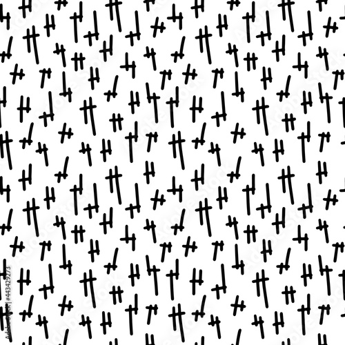Hand drawn black and white seamless pattern. Modern stylish texture. Good for wrapping  textile  fabric  wallpaper. Vector