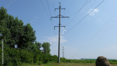Reinforced concrete support of the power line